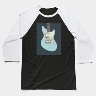 Sonic Blue Offset Guitar Baseball T-Shirt